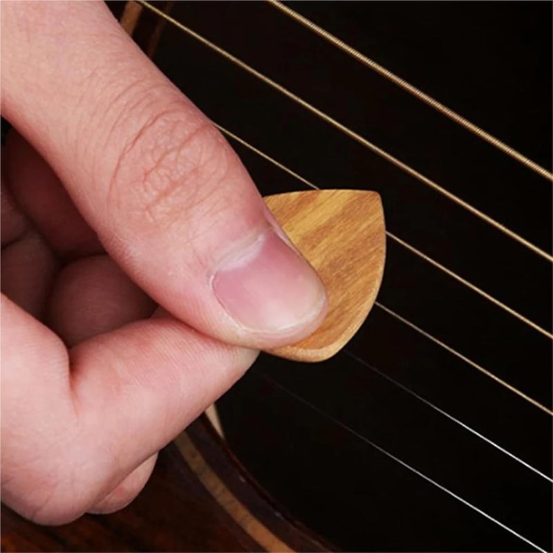 Wooden Guitar Picks 5pcs Bass Guitar Picks for Acoustic Guitars Electric Accessories Wood and Folk Thick For Stringed Instruments - Image 3