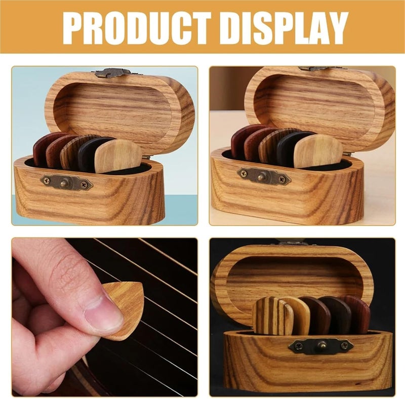 Wooden Guitar Picks 5pcs Bass Guitar Picks for Acoustic Guitars Electric Accessories Wood and Folk Thick For Stringed Instruments - Image 4