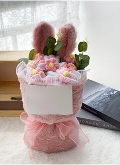 EBMINI New Creative Cute Knitted Plush Rabbit Ear Doll Bouquet 