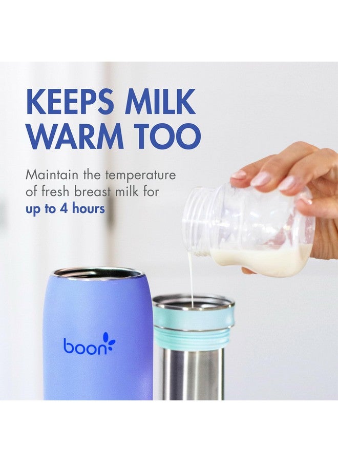 بون مبرد حليب الثدي المحمول من Boon Frosh - مبرد حليب الثدي من الفولاذ المقاوم للصدأ - حاوية تخزين حليب محمولة من الفولاذ المقاوم للصدأ - أزرق - يحافظ على برودة حليب الثدي لمدة تصل إلى 17 ساعة* - Image 3