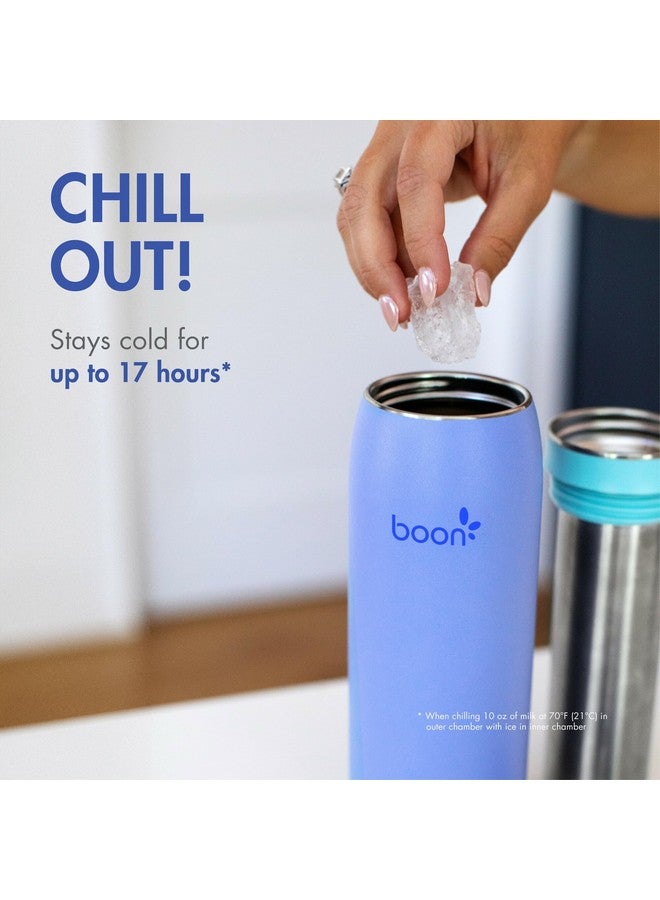 بون مبرد حليب الثدي المحمول من Boon Frosh - مبرد حليب الثدي من الفولاذ المقاوم للصدأ - حاوية تخزين حليب محمولة من الفولاذ المقاوم للصدأ - أزرق - يحافظ على برودة حليب الثدي لمدة تصل إلى 17 ساعة* - Image 1