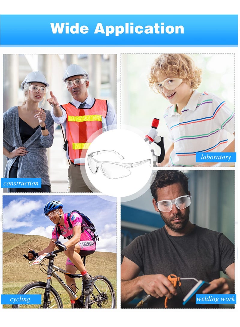 KASTWAVE 12 Pair Safety Glasses, Clear Eye Protection Glasses Ansi Z87.1 Protective Over Eyeglasses - Image 4