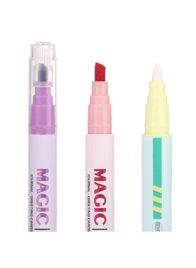 SHANDS 12pcs Magic Color Changing Highlighter and Pen Set, Dual-Tip Drawing Markers for Easy Color Change, Colorful Chisel Markers for Students and Office Supplies, Bullet Journaling Kit, Artistic Drawing Se - Image 5
