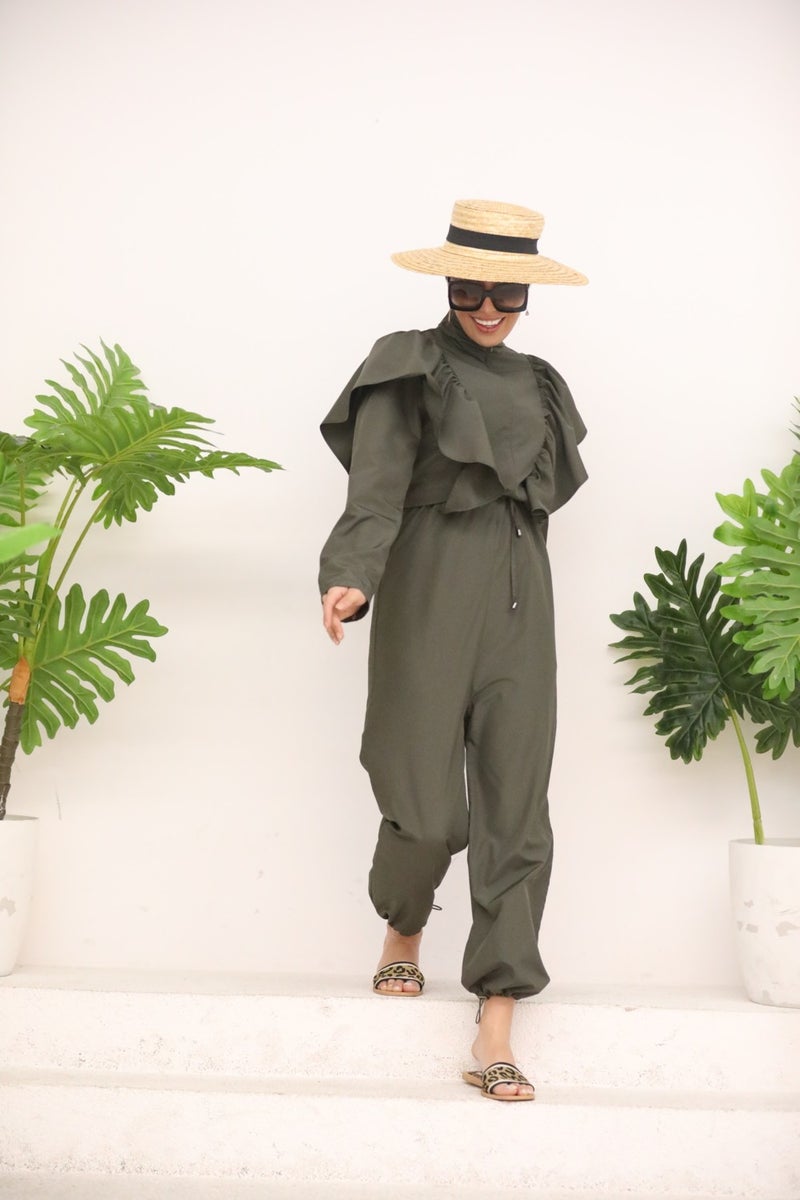 NS Tasarım NS Design Shoulder Flounced Jumpsuit Swimsuit - Image 3