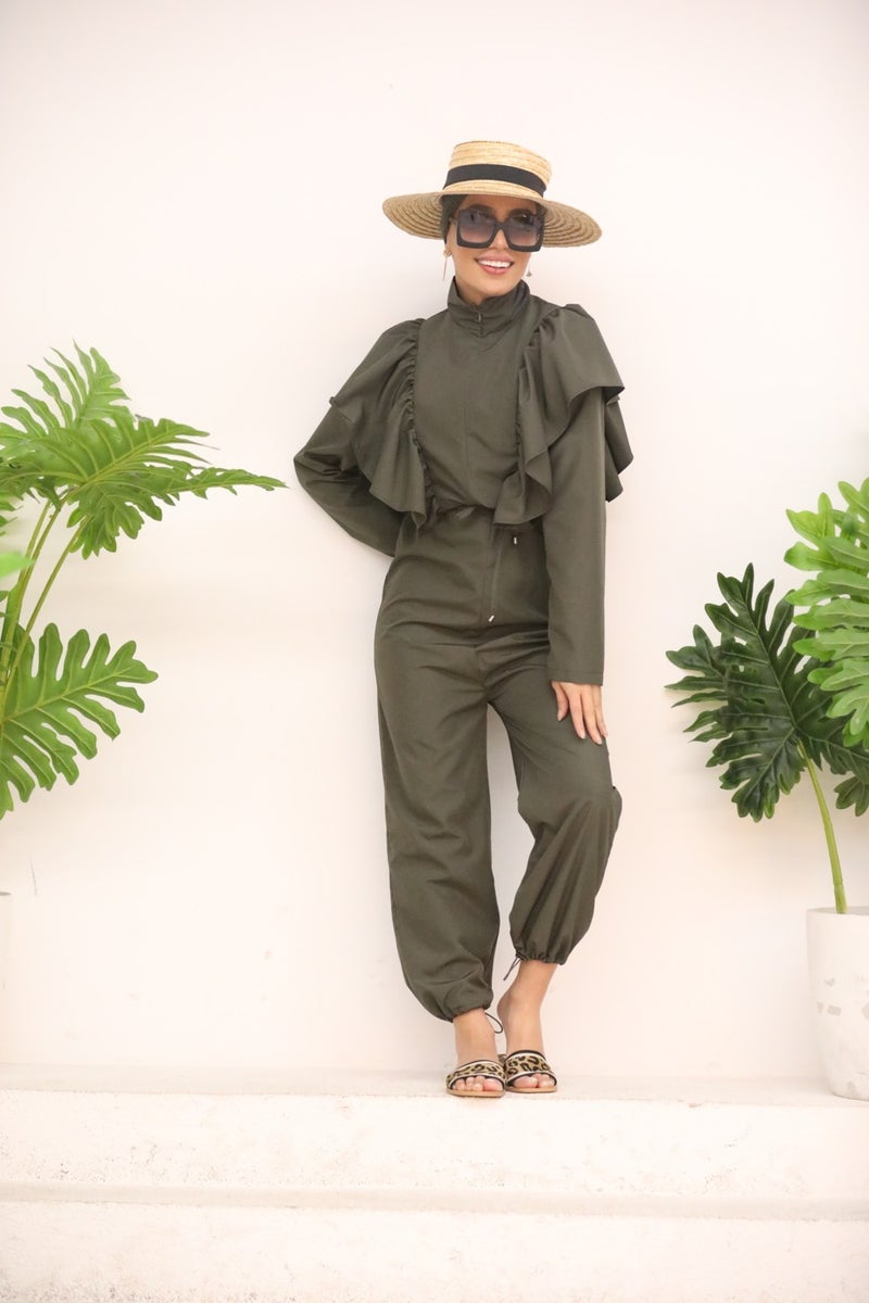 NS Tasarım NS Design Shoulder Flounced Jumpsuit Swimsuit - Image 2