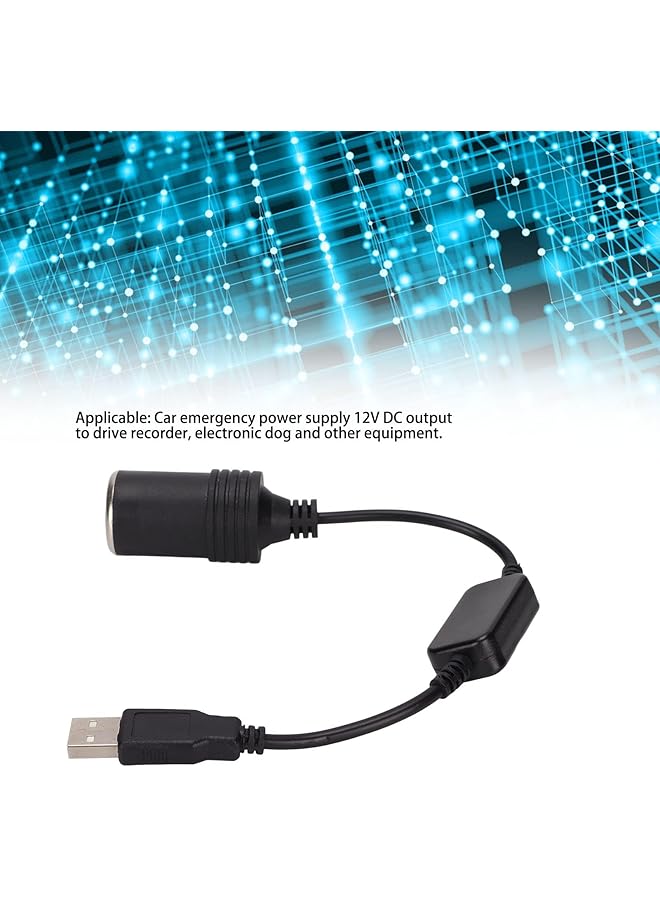 Usb A Male To 12V Car Cigarette Lighter Socket Female Cigarette Lighter Socket Power Converter For Driving Recorder Dvr Dash Camera Gps (Usb A) - Image 2
