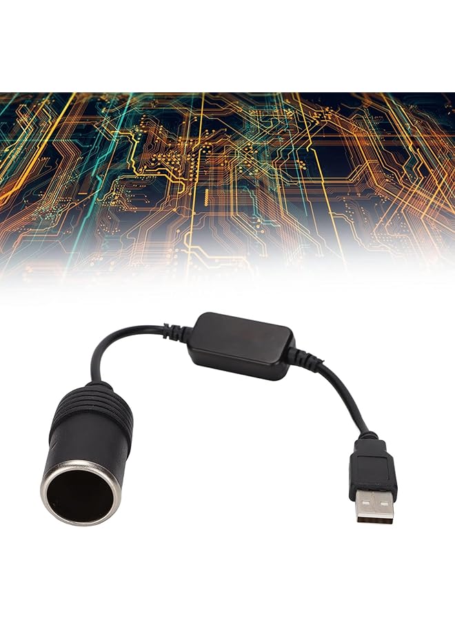 Usb A Male To 12V Car Cigarette Lighter Socket Female Cigarette Lighter Socket Power Converter For Driving Recorder Dvr Dash Camera Gps (Usb A) - Image 3