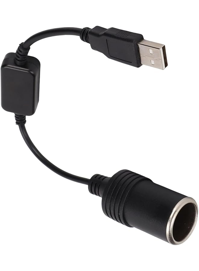 Usb A Male To 12V Car Cigarette Lighter Socket Female Cigarette Lighter Socket Power Converter For Driving Recorder Dvr Dash Camera Gps (Usb A) - Image 1