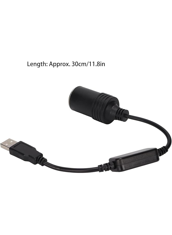 Usb A Male To 12V Car Cigarette Lighter Socket Female Cigarette Lighter Socket Power Converter For Driving Recorder Dvr Dash Camera Gps (Usb A) - Image 4