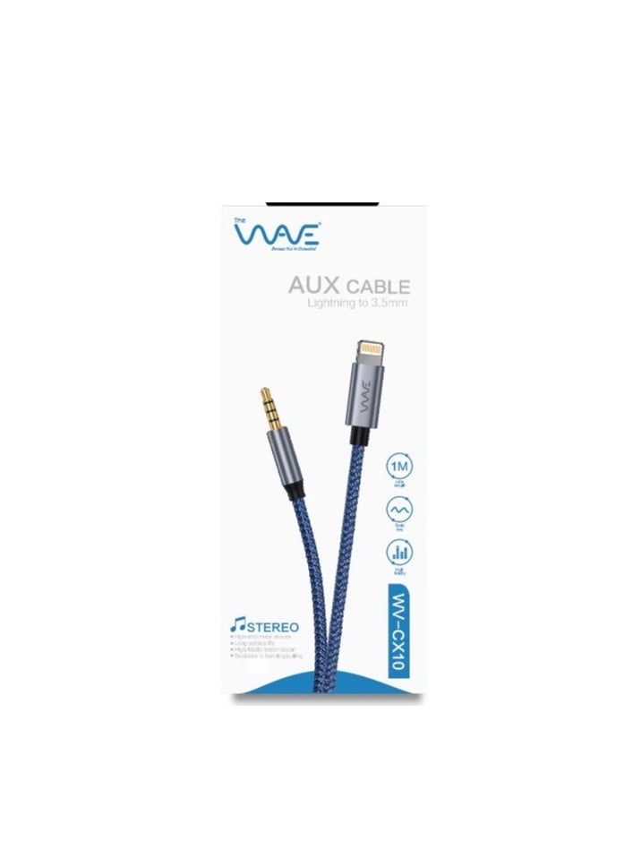 Wave - Lightning to 3.5 mm Aux Cable iPhone 3.5mm Headphones Jack Adapter Male Aux Stereo Audio Cable for iPhone 14 13 12 11 XS XR X 8 7 iPad iPod to Car/Home Stereo, Speaker, Headphone - Image 1