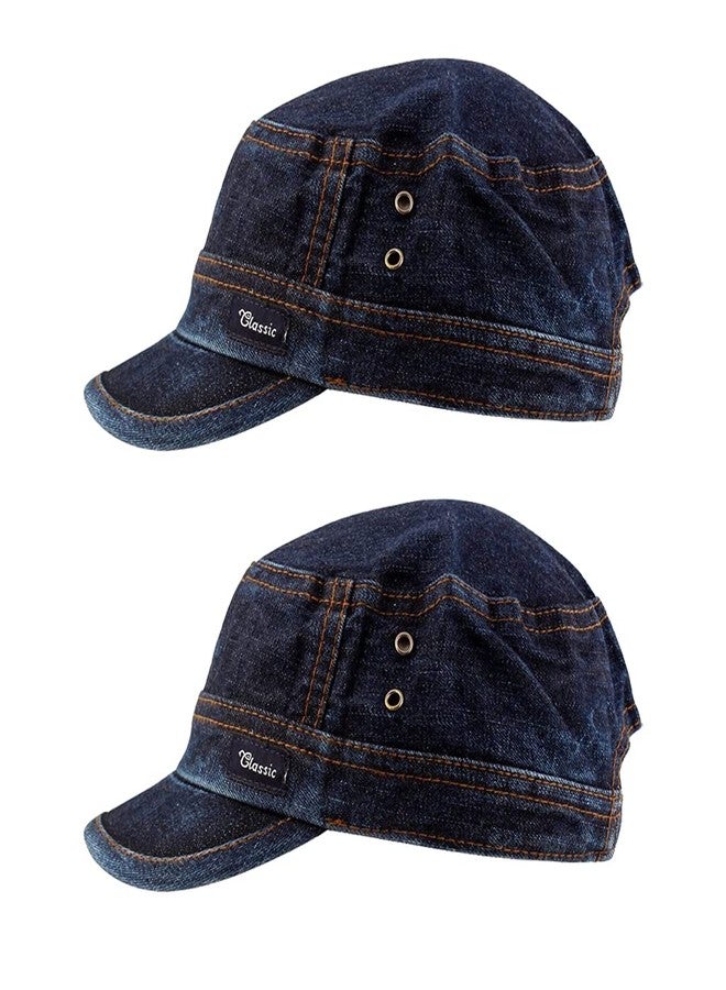 Missby® Denim Dark Blue Cap for Men & Women (Pack of 2) - Image 1