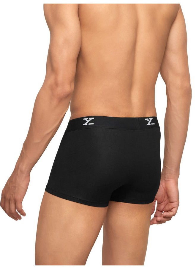 XYXX XYXX Men's Micro Modal Trunks - Ace Underwear for Men Pack of 5 (M; Rio Red+Black+Deep Sea Blue+Grey+Lime Green)  - Image 3