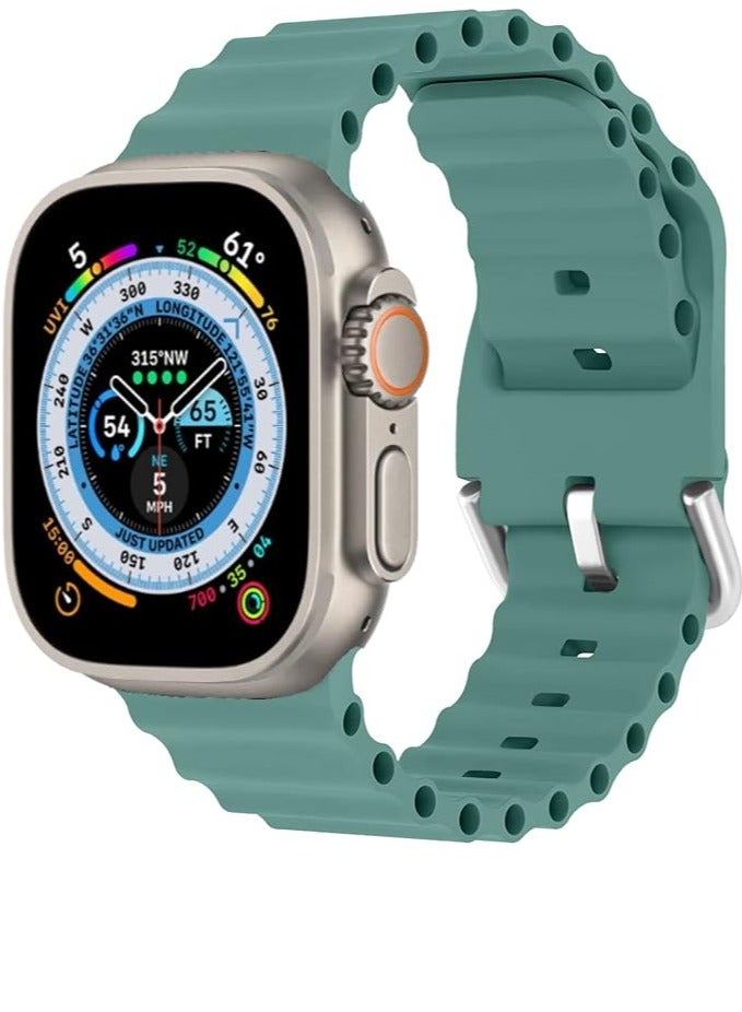 ELTRAZONE "Adjustable Ocean Band for Apple Watch – Soft Silicone Sport Strap, Fits 49mm to 38mm, Breathable Elastic Wristband for Series Ultra, 8, 7, SE, 6, 5, 4, 3, 2, 1"