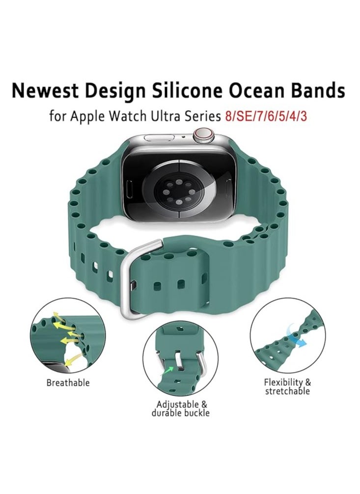 ELTRAZONE - "Adjustable Ocean Band for Apple Watch – Soft Silicone Sport Strap, Fits 49mm to 38mm, Breathable Elastic Wristband for Series Ultra, 8, 7, SE, 6, 5, 4, 3, 2, 1" - Image 1