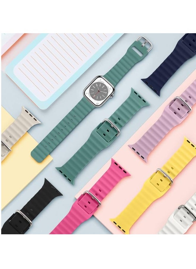 ELTRAZONE - "Adjustable Ocean Band for Apple Watch – Soft Silicone Sport Strap, Fits 49mm to 38mm, Breathable Elastic Wristband for Series Ultra, 8, 7, SE, 6, 5, 4, 3, 2, 1" - Image 1