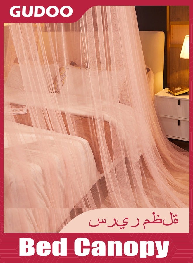 GUDOO Bed Canopy Elegant Lace Round Sheer Mesh Bed Bedspread Round Hoop Bed Canopy Mosquito Net For Single To King Size Bed Curtain 150centimeter  - Image 5