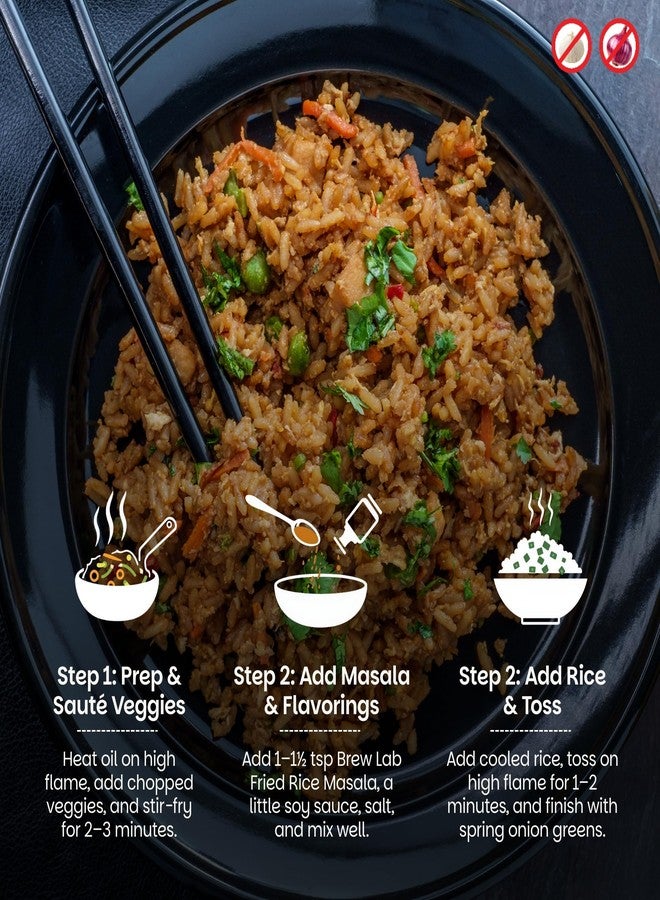 Brew Lab Fried Rice Masala | No Onion No Garlic | Restaurant-Style Chinese Masala | Quick & Easy Cooking | Multipurpose Seasoning for Fried Rice, Noodles & Vegetables 250g - Image 4