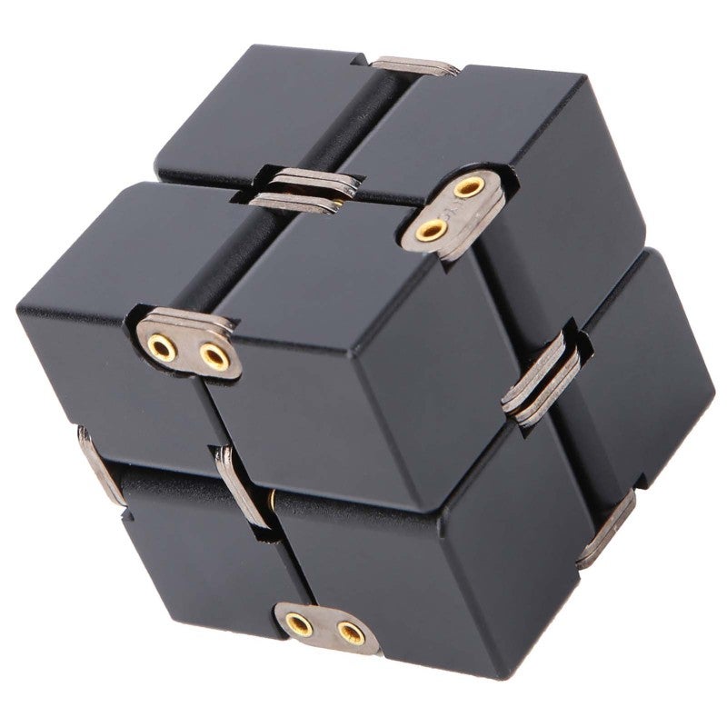 Infinity Cube: 8-Piece Anodized Aluminum Fidget Toy - Sand Blasted Pocket Size Stress Relief Toy for ADHD Anxiety Focus Adults Desk Use - Image 4