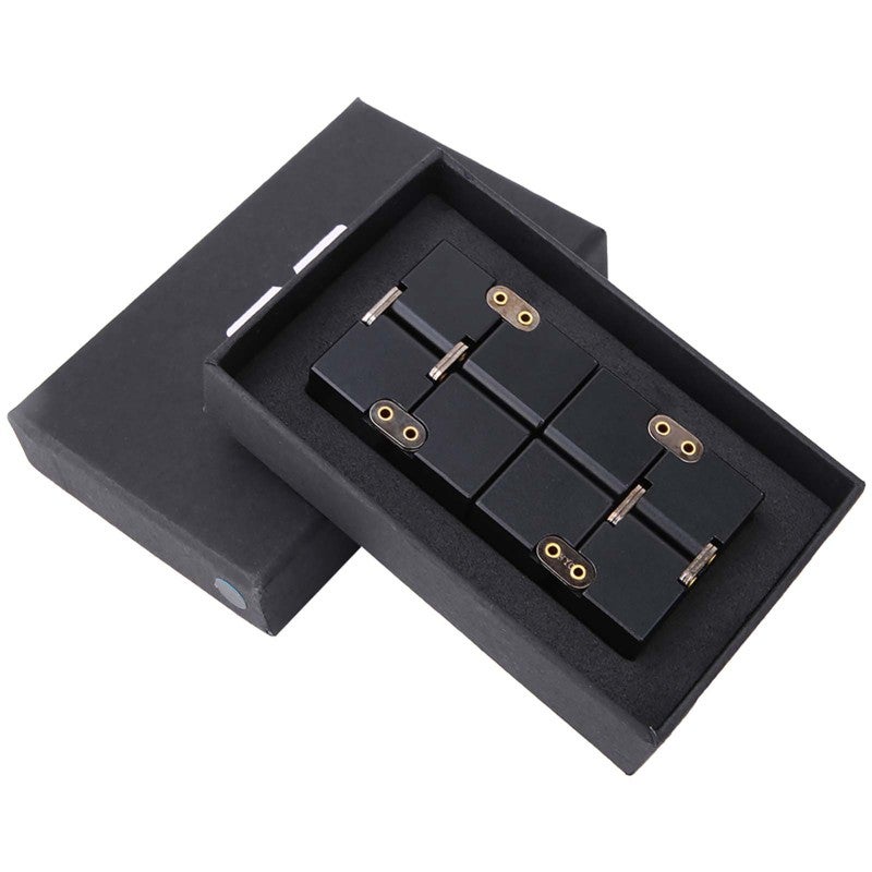 Infinity Cube: 8-Piece Anodized Aluminum Fidget Toy - Sand Blasted Pocket Size Stress Relief Toy for ADHD Anxiety Focus Adults Desk Use - Image 1