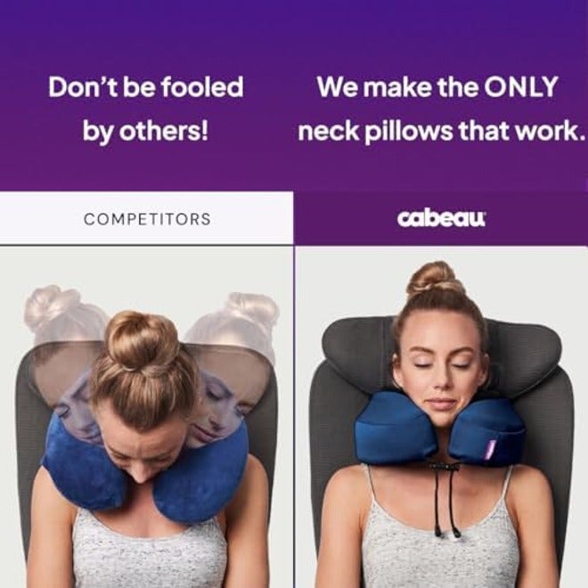 Cabeau Evolution S3 Travel Pillow - Memory Foam Neck Support for Airplane, Car, Home & Office - Jet Black - Image 4