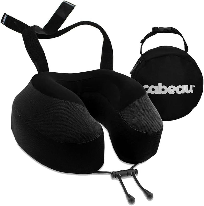 Cabeau Evolution S3 Travel Pillow - Memory Foam Neck Support for Airplane, Car, Home & Office - Jet Black - Image 1
