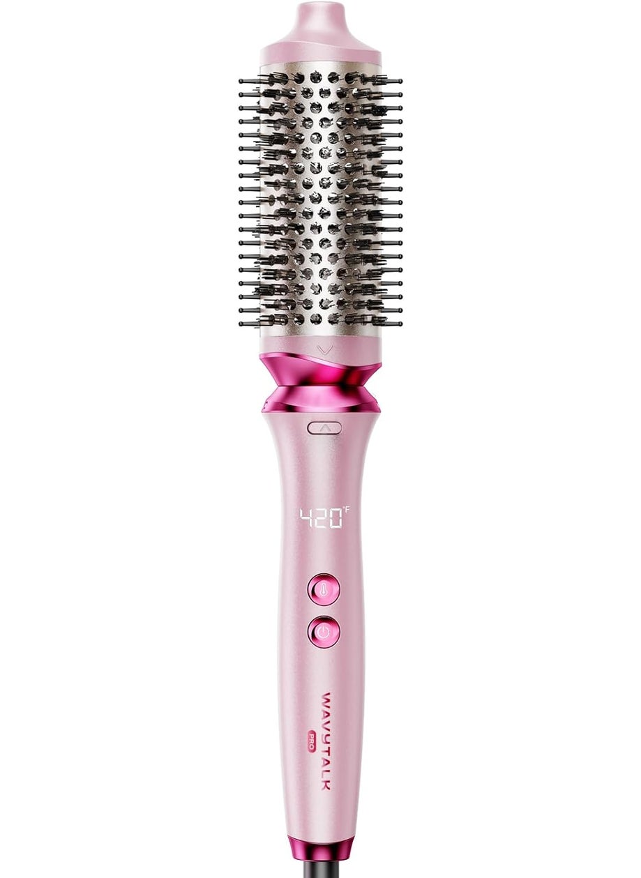 wavytalk Wavytalk Thermal Brush Wavytalk Heatwave Pro 175 Ionic Thermal Brush with Bilateral Ionic Outlet to Less Damage and OneStep Shiny Blowout Look for Long Hair Pink 
