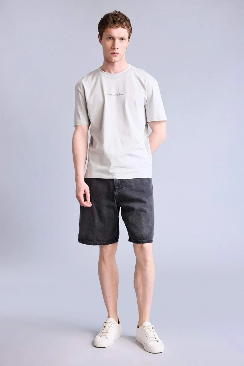 ديفاكتو 100% Cotton Regular Fit Printed Short Sleeve T-shirt