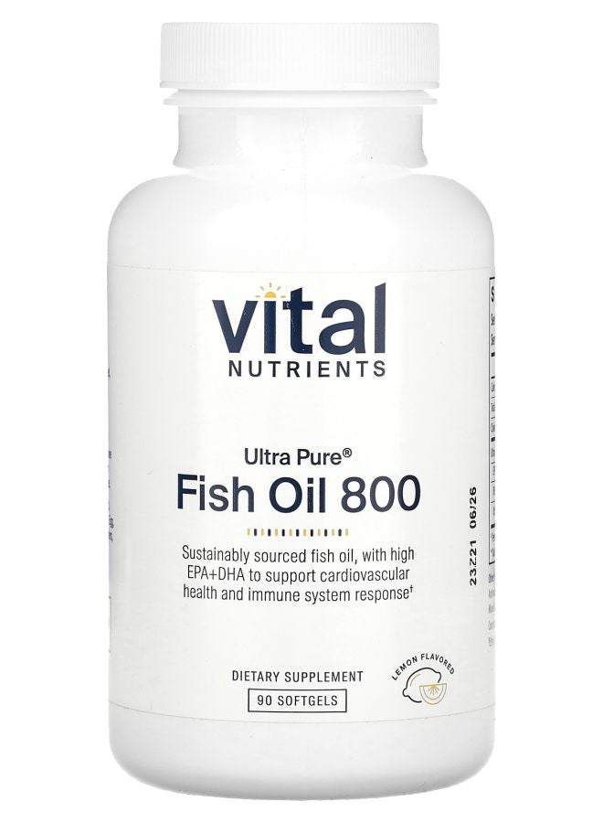 Vital Nutrients Ultra Pure Fish Oil 800 Lemon 90 Softgels