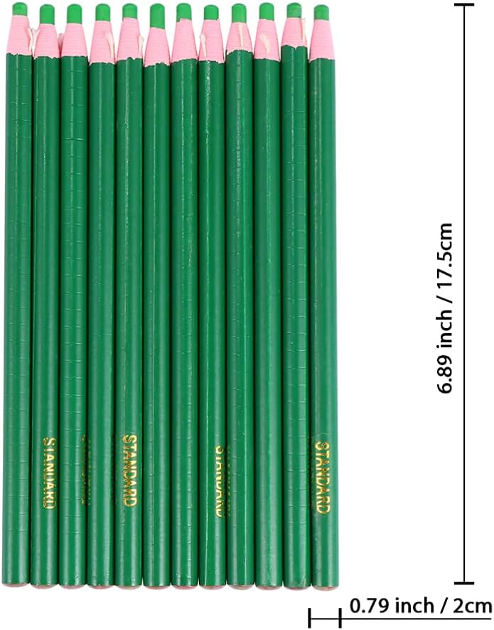 woobles China Marker Peel- Off China Markers Set Tailors Chalk Pencil Crayon Sewing Embroidery Pen Invisable Leather Fabric Marker for Sewing Quilting Stitching Green Grease Pencil Green - Image 2