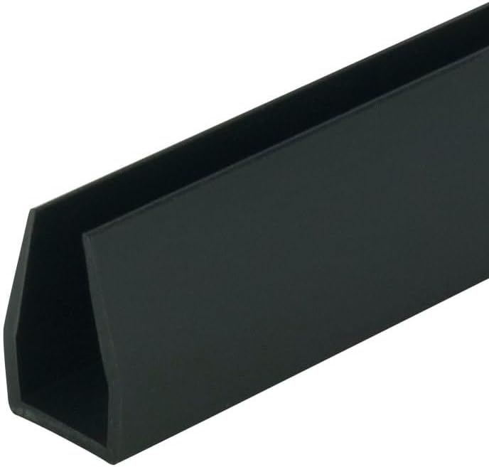 Outwater Plastics Black 38 Rigid PVC Plastic UChannelCChannel 46 Inch Lengths Pack of 2 - Image 1