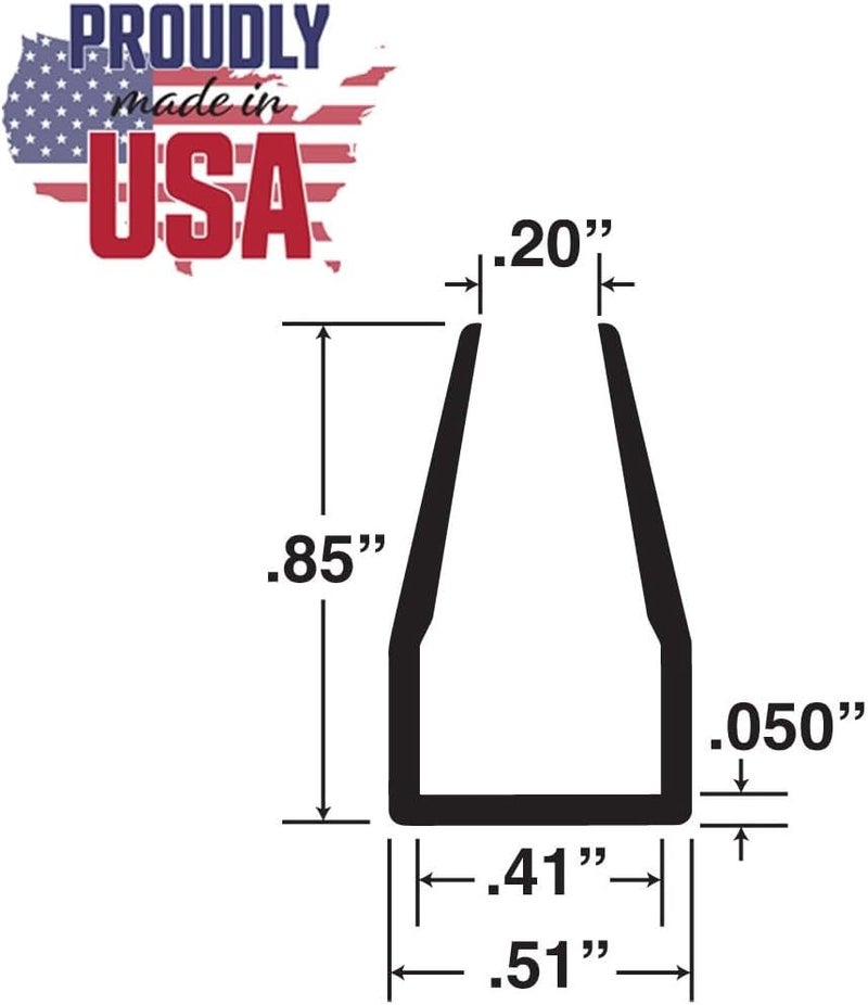 Outwater Plastics Black 38 Rigid PVC Plastic UChannelCChannel 46 Inch Lengths Pack of 2 - Image 2