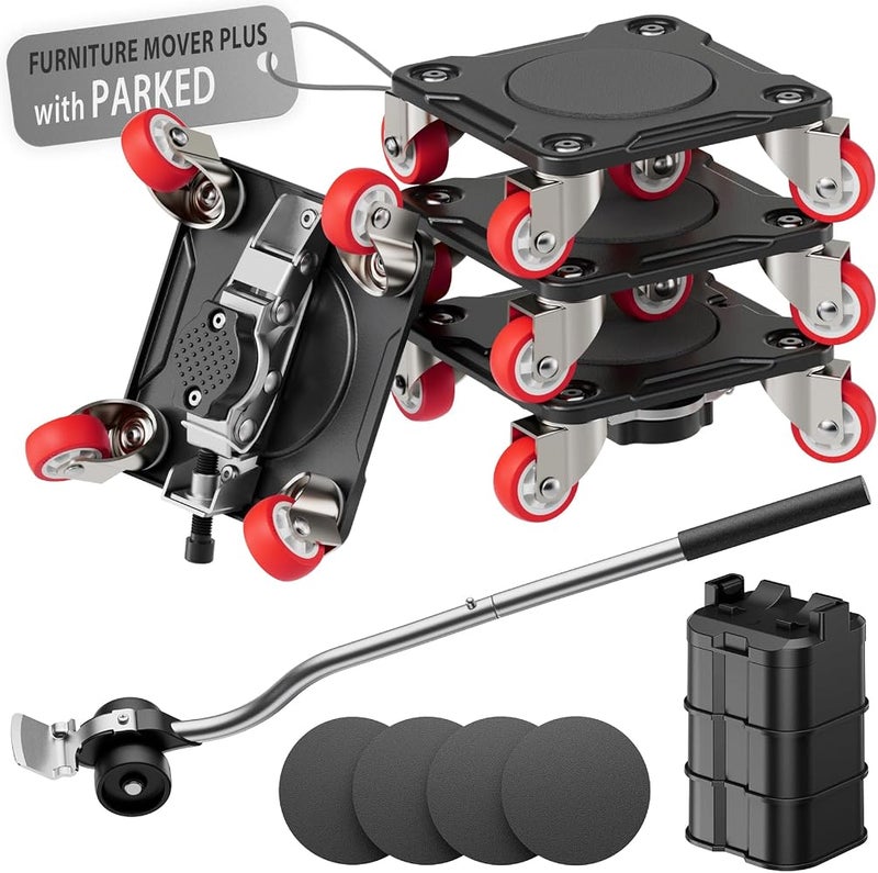 ONEON Furniture Mover Plus Parked Edition with Furniture Lifter, Periodic Moving Needs, Parking Lock Design, Lock Dollies for Long-Term Stability of Heavy Items, No Frequent Setup & Removal - Image 1