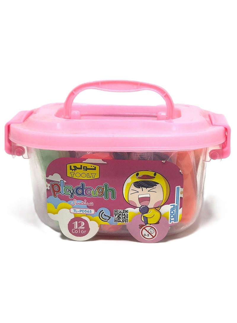 TOOLY Play Dough Set in Carry Case with Side-Lock Lid and 3D Shapes 12 color - Image 4