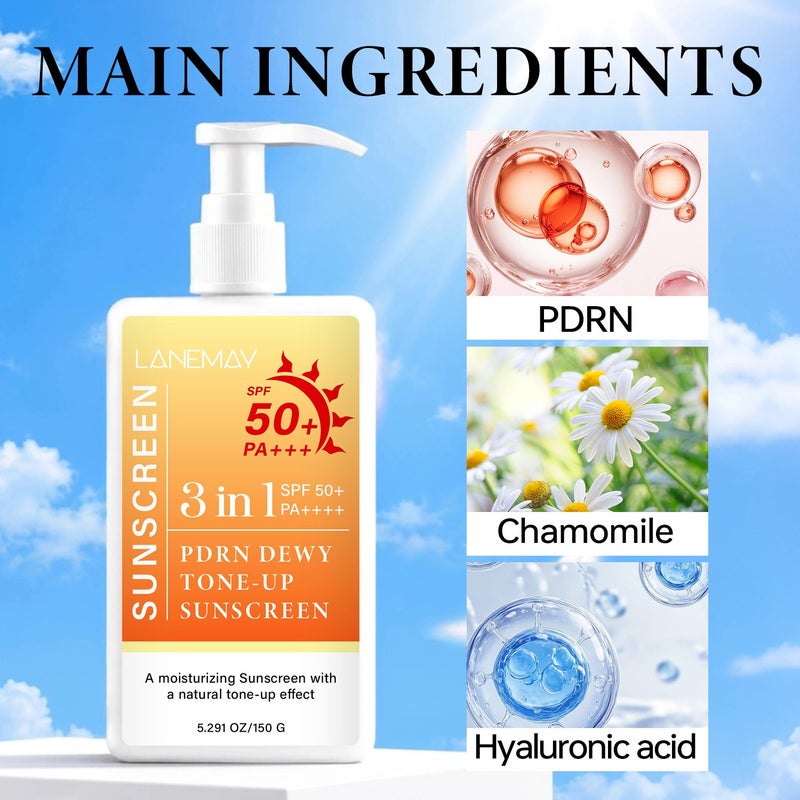 LANEMAY PDRN Hydrating & Brightening 3-in-1 Protective Cream SPF50+ PA++++ 150g - Image 4