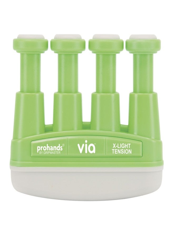 Prohands VIA Hand Exerciser, Finger Exerciser (Hand Grip Strengthener), Spring-Loaded, Finger-Piston System, Isolate and Exercise Each Finger, (2 lb X-Light Tension, Green-Via) - Image 1