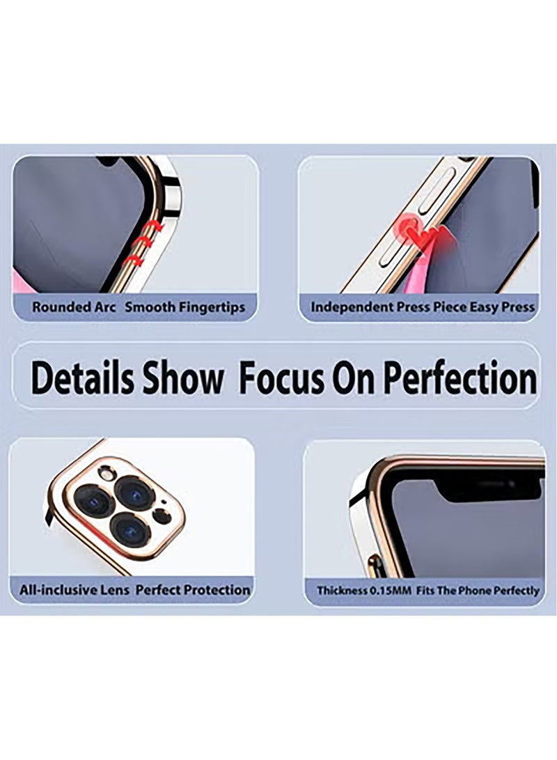 Compatible with OPPO Reno 13F cover, smooth veneer gold plated chrome, pink Thin and smooth shock-proof full protection OPPO Reno 13F case -pink - Image 5