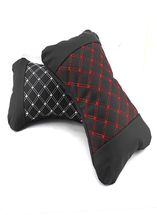 HEALLILY Car Headrest Pillow: Comfortable Neck Support Cushion for Car - Microfiber Leather Universal Fit for All Vehicles - 10 23 X 7 08 X 3 14 Inch Red Design - Image 3