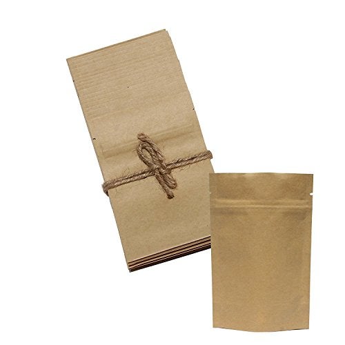 AwePackage 2 oz Stand up Zipper Pouch Bag - FDA and USDA compliant Heavy Barrier 4X6X2 Inch (200, Natural Kraft) - Image 1