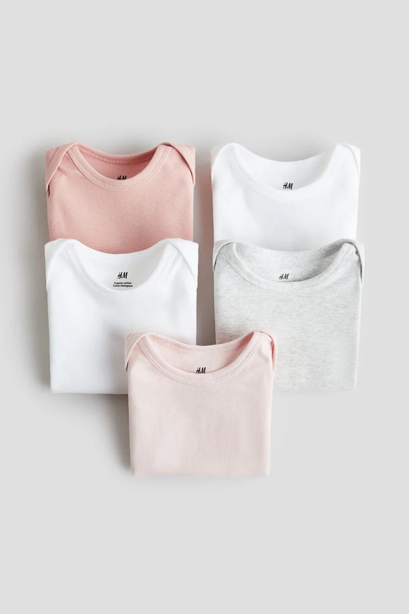 اتش اند ام بودي سوت من القطن - عبوة من 5 قطع