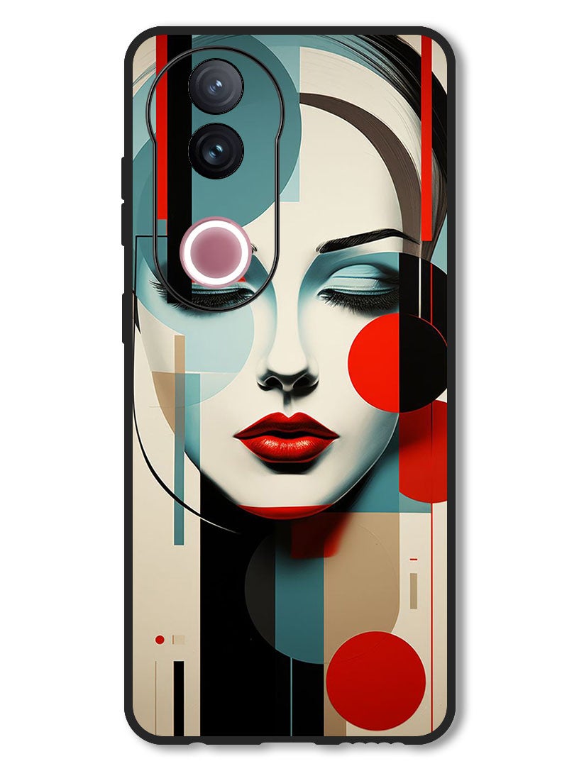 Theodor Case Compatible with Vivo V50 Protection Shockproof Bumper Cover Women Art (2) - Image 1