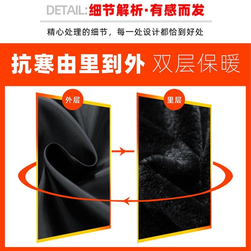 Men'S Leather Winter New Korean Fashion Youth Fashion Casual All-Match Lapel Fleece-Lined Thickened Warm Jacket - Image 4