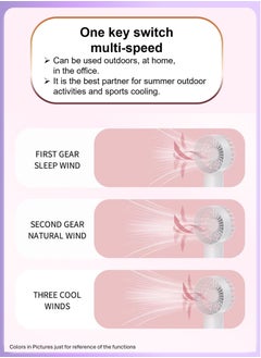Generic 3 Adjustable Speed Handheld Rechargeable Mist Fan/Portable Mini Fan | Air Conditioner Fan Strong Power, TYPE-C Quick Charge, 500mAh, Hand Held for Sports/Outdoor/Camping/Travel/Office/(Purple)  - Image 5