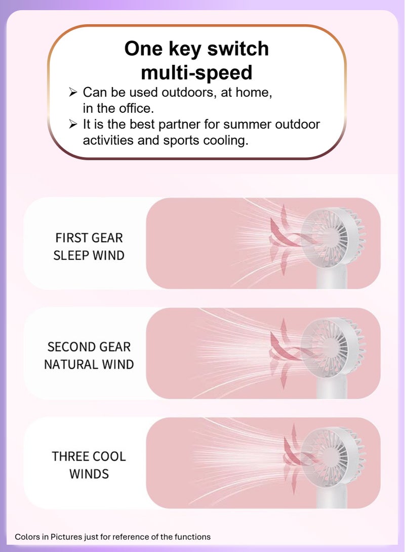 Generic 3 Adjustable Speed Handheld Rechargeable Mist Fan/Portable Mini Fan | Air Conditioner Fan Strong Power, TYPE-C Quick Charge, 500mAh, Hand Held for Sports/Outdoor/Camping/Travel/Office/(Purple) - Image 5