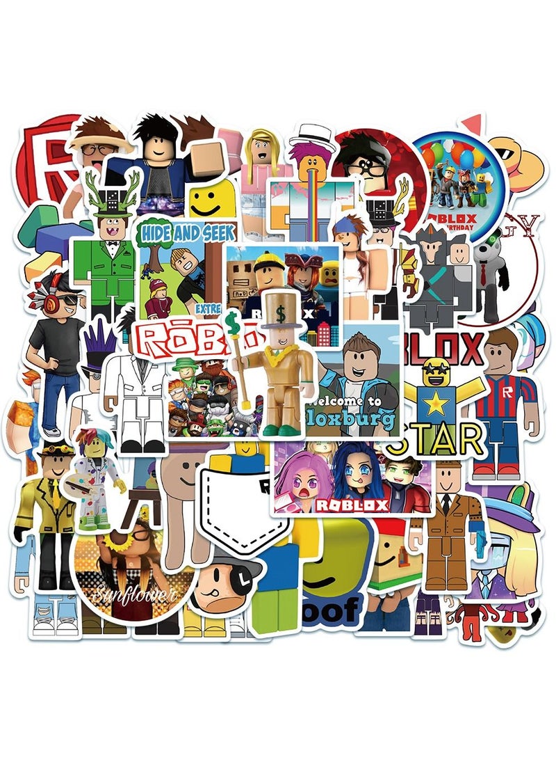100 Pcs Roblox Waterproof Stickers Cute Anime Cartoon Vinyl Aesthetic Sticker Laptop Skateboard Luggage Computer Water Bottle Graffiti Sticker Packs for Kids Teens Girls Adults - Image 1