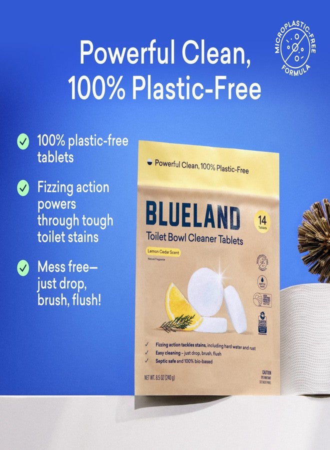 BLUELAND Toilet Bowl Cleaner Tablets, 2-Pack, 28 Count, Lemon Cedar, Plastic-Free, No Harsh Chemicals, Plant-Based - Image 2