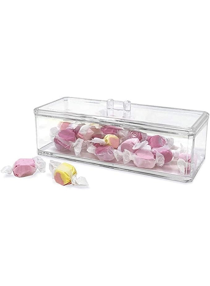 Clear Acrylic Rectangular Stackable Storage Organizer with Lid – Multi-Functional Drawer Tray for Bathroom, Kitchen, Home, Office & Desk - Image 3