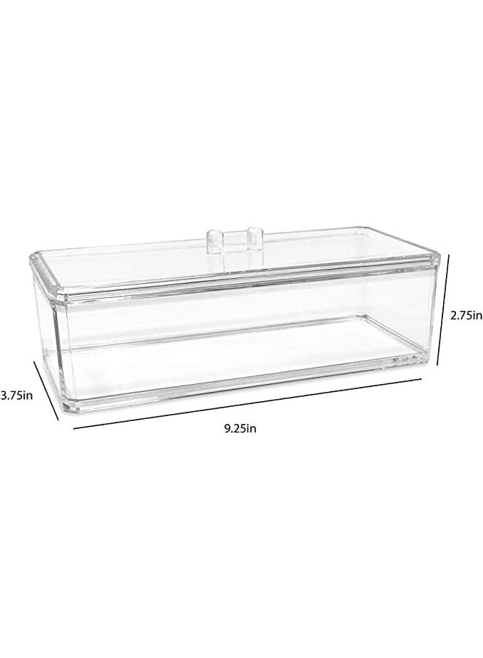 Clear Acrylic Rectangular Stackable Storage Organizer with Lid – Multi-Functional Drawer Tray for Bathroom, Kitchen, Home, Office & Desk - Image 4