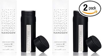 Nanogen Instant Thickening Hair Fibres Light Brown 30g Natural Keratin fibers cover thinning hair and hair loss extensions alopecia thicker fuller hair instantly Pack of 2 - Image 1