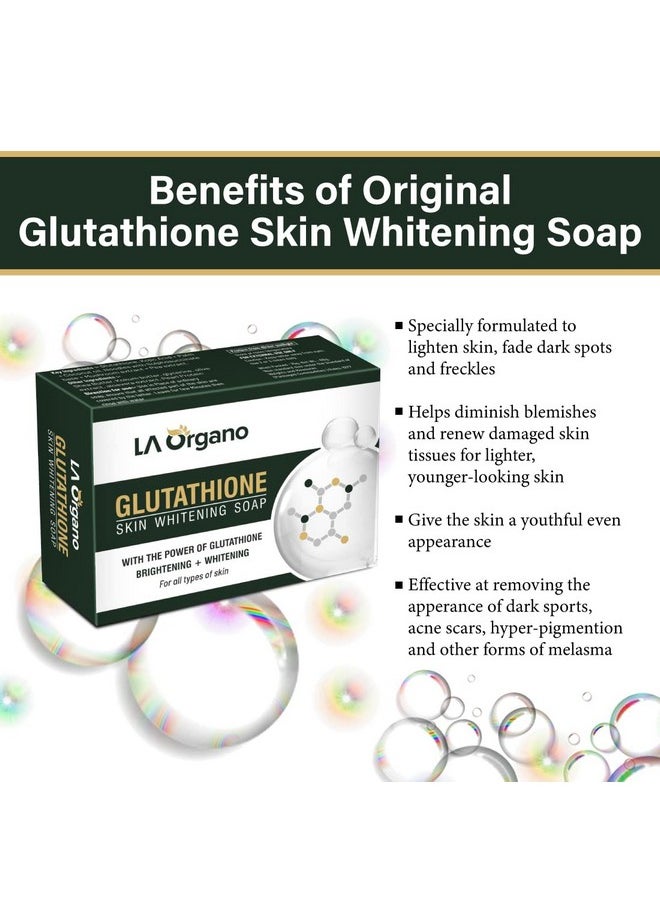 LA Organo Glutathione Skin Whitening Soap For Brightening & Whitening For All Skin Types, 100 G  - Image 2