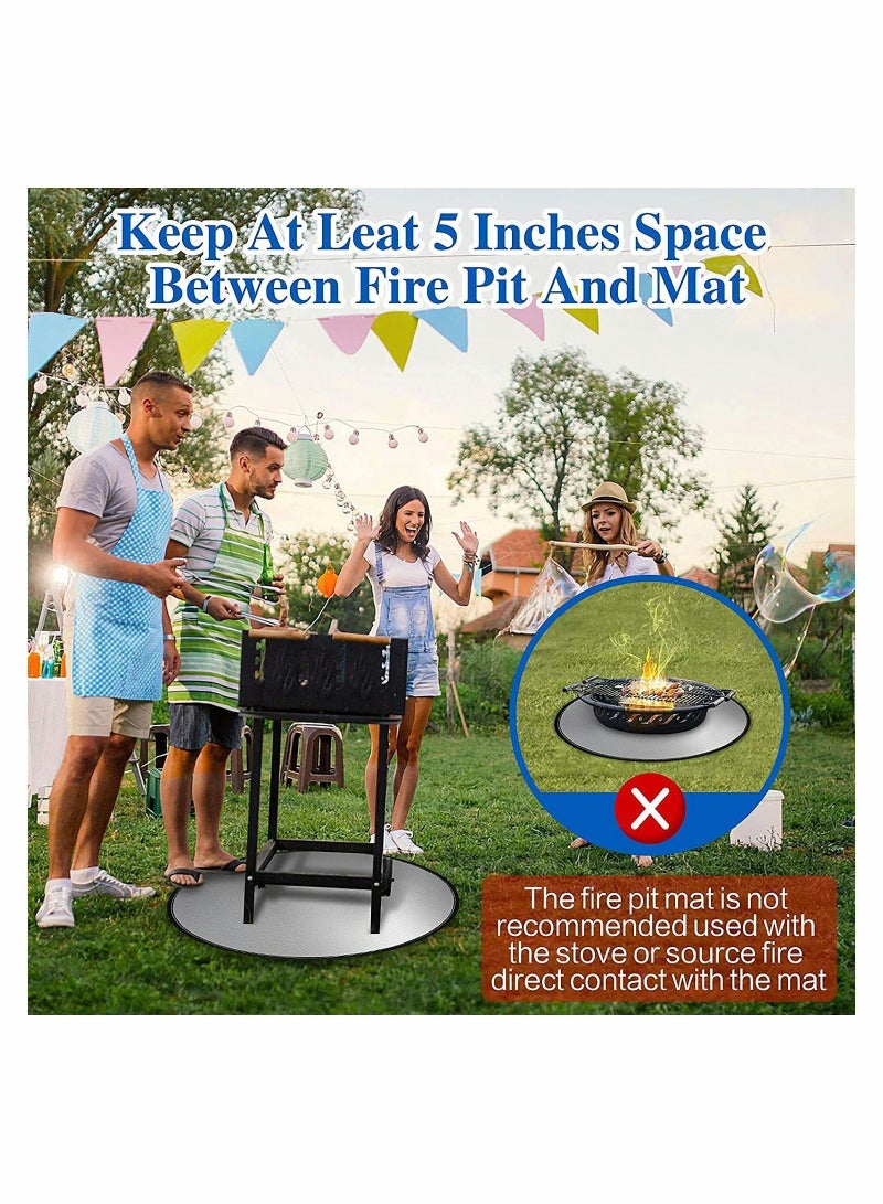 NIBEMINENT Fire Pit Mat 24 Inch, Outdoor Fireproof Round  - Image 3